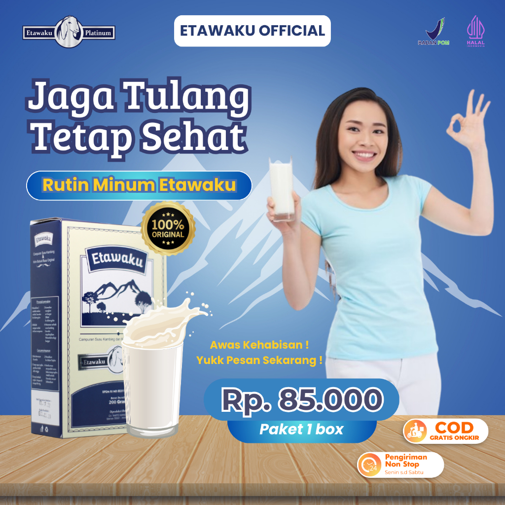 

Promo 1 Box Etawaku Platinum Susu Kambing Etawa Original Untuk Kesehatan Tulang