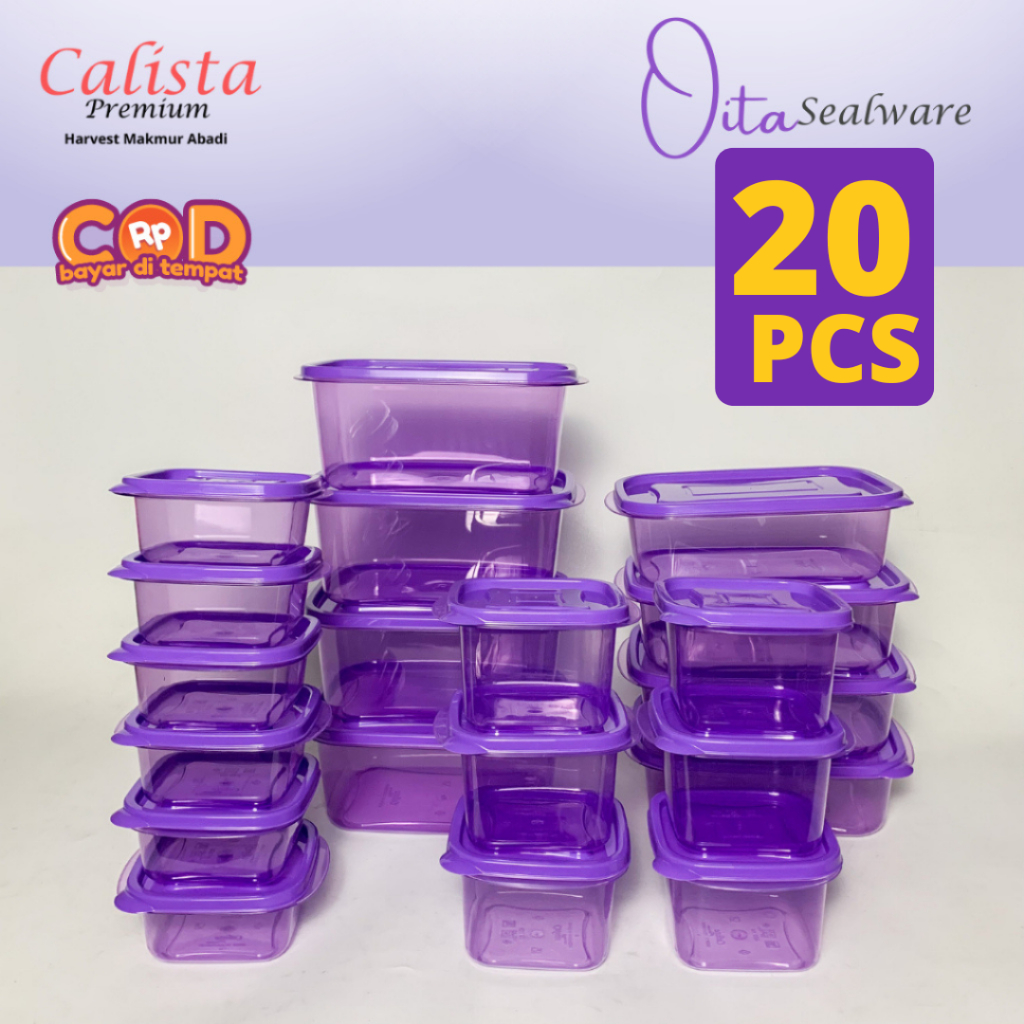 TOPLES FREEZER SET 20 PCS CALISTA  OITA BENING SEALWARE [20-PCS] WADAH PENYIMPANAN MAKANAN TEMPAT BU