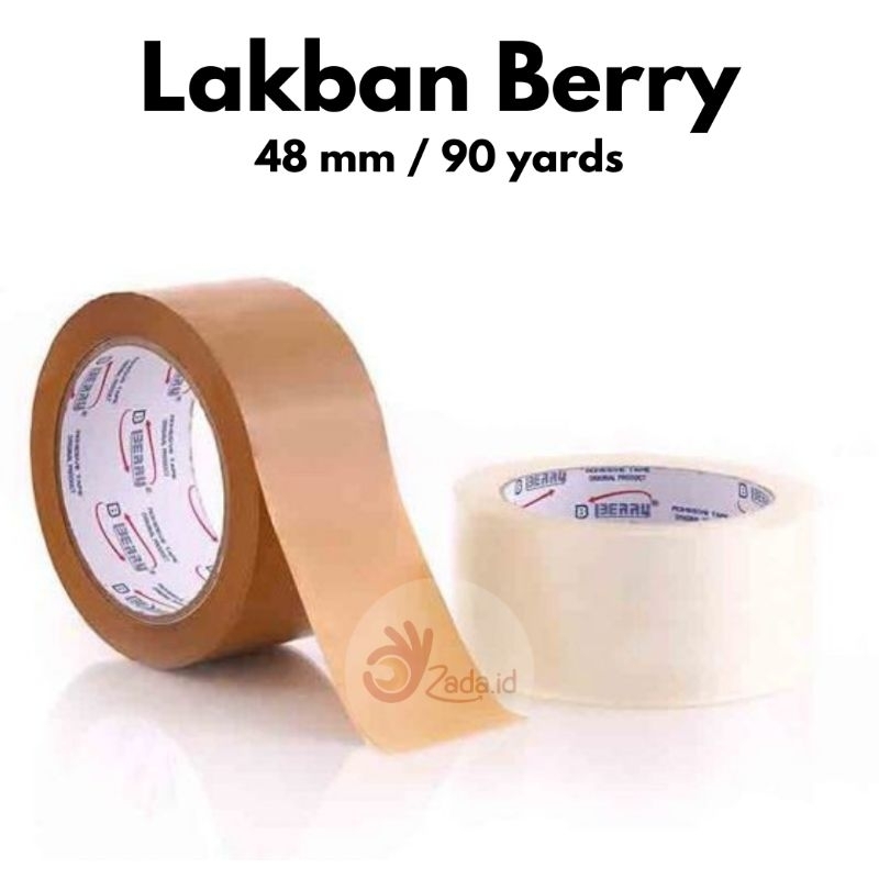 

Lakban Berry 48 mm 90 yards Putih Bening Coklat