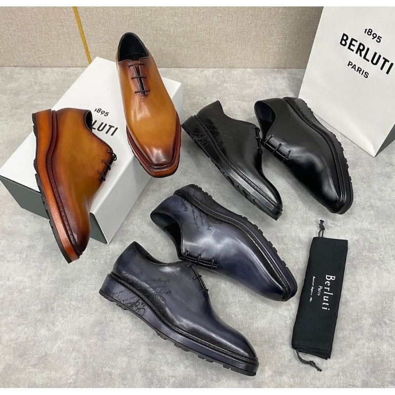 Sepatu Pantofel Formal Loafers Kulit Vvip Branded Pria Berluti