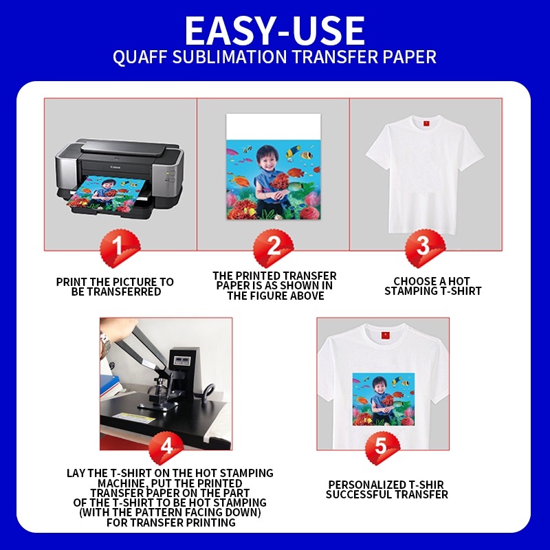 

Ay00! Kertas Sublimasi Fast Dry A4 100Lembar / A3 50Lembar 100gsm Kertas Sablon Sublim Transfer