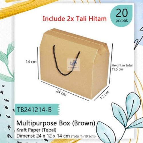 

Kraft Paper Box Multipurpose Gift Cake TB241214 Souvenir Hampers Kotak Kertas (10 PCS)