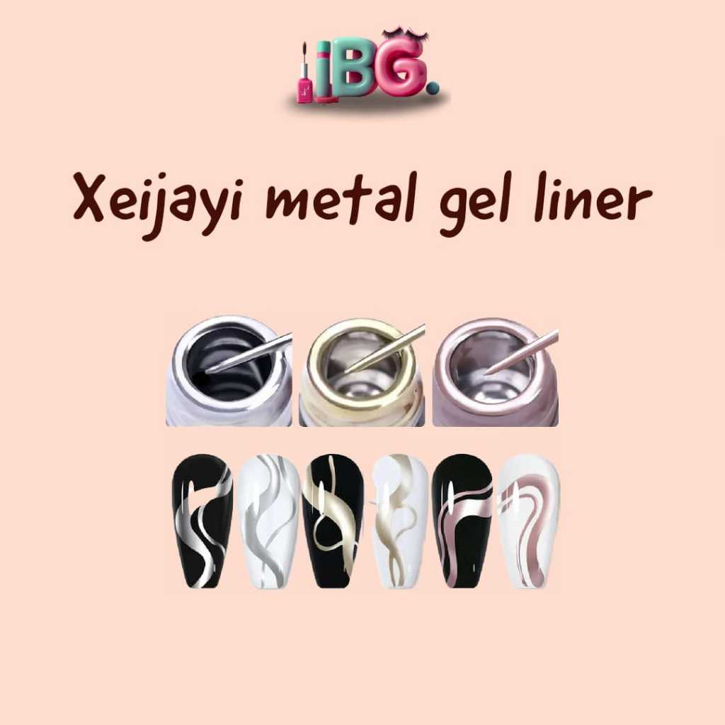 Xeijayi Metal Gel Liner / Gel Painting Liner Metal / Metal Silver Nail Gel / Metal Gold Nail Gel