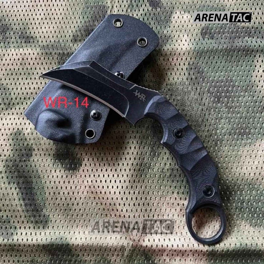 Arenatac - Pisau Karambit Tactical Kydex WR 14 / Pisau WR Tactical Outdoor + Holster Dan Teklock