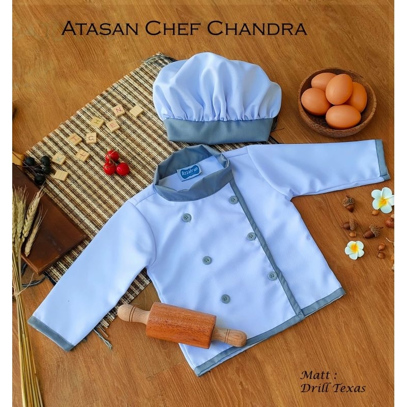 atasan chef baju koki chef chandra set masak topi koki baju masak apron masak