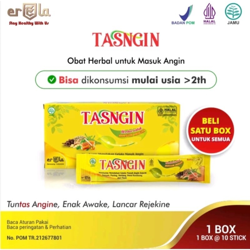 

TASNGIN stik Dus / Herbal Pereda Masuk Angin / Herbal jahe Meniran Madu / Dus isi 10 Stik 15ml