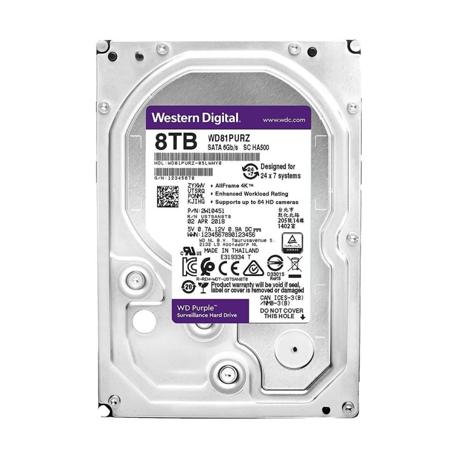 HDD Internal WD 8TB PURPLE - WD8002PURP