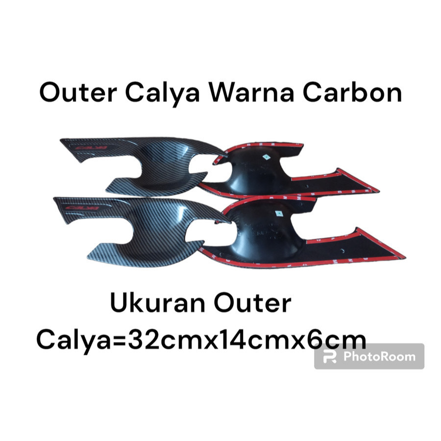 Outer Mangkok calya carbon Handle Handel Hendel Gagang Tarikan Pegangan Pintu Carbon Mobil Calya / A