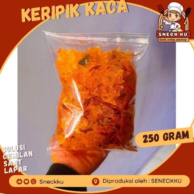 

PIKCA KERIPIK KACA, KERIPIK KACA PEDAS, KERIPIK KACA DAUN JERUK, ISI 250 GRAM