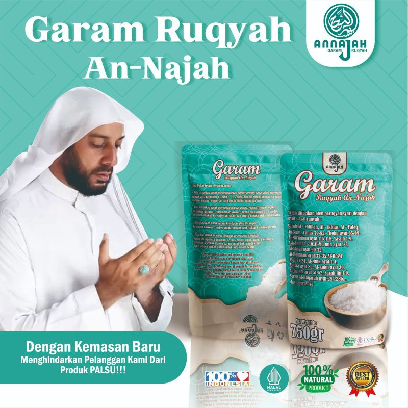 

garam an najah original / garam ruqyah asma annajah asli / garam ruqyah an najah tolak bala / garam untuk ruqyah / garam penghilang energi negatif / garam ruqyah penarik rejeki