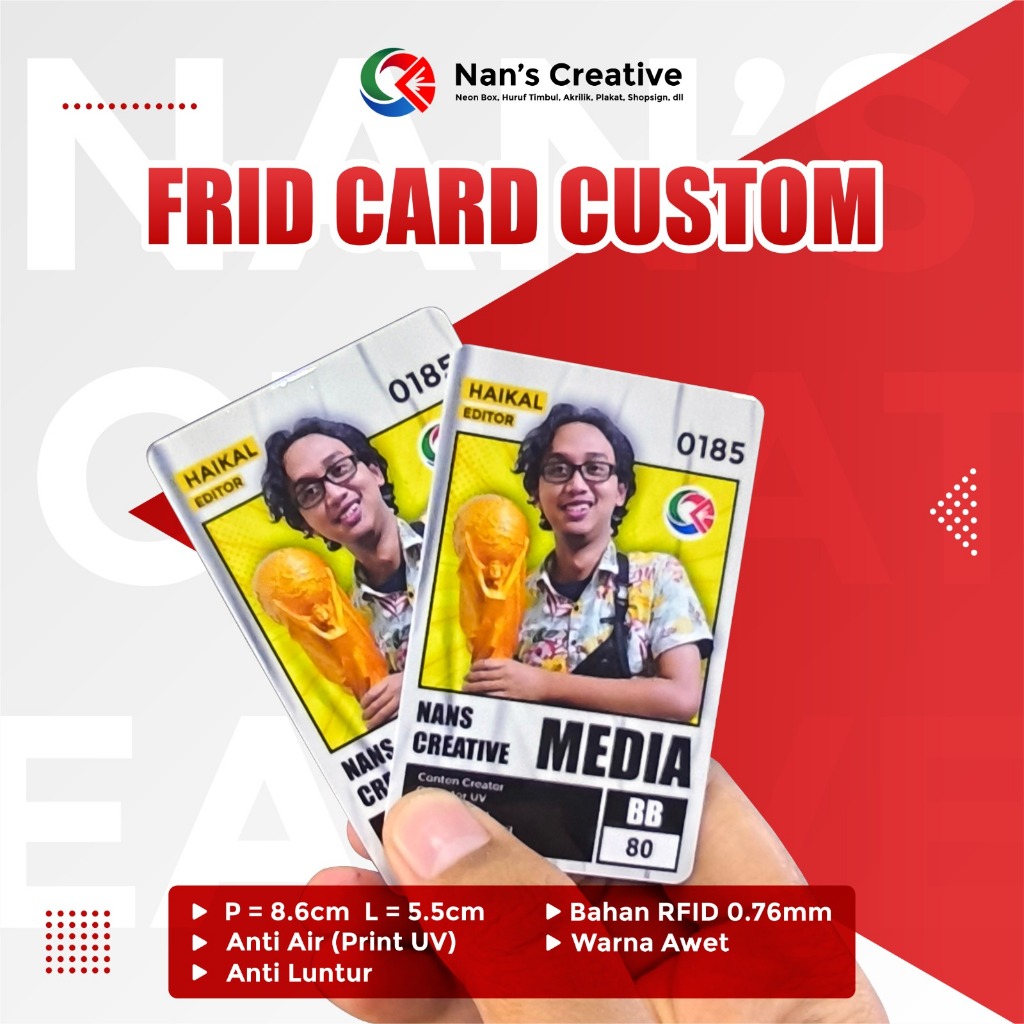 

RFID CARD CUSTOM/ ID CARD/ KARTU CUSTOM/RF ID CUSTOM 1 SISI/2 SISI