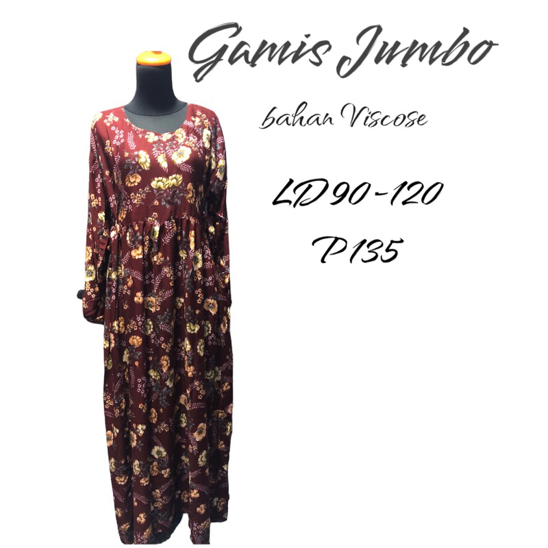 GAMIS Jumbo longdress chibi gamis bunga maroon gamis putih gamis hitam gamis coklat