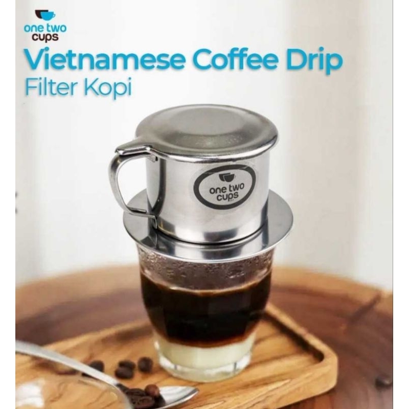 One Two Cups Vietnam Drip Coffee Filter Pot Saringan Kopi 180ml 8Q - LC1