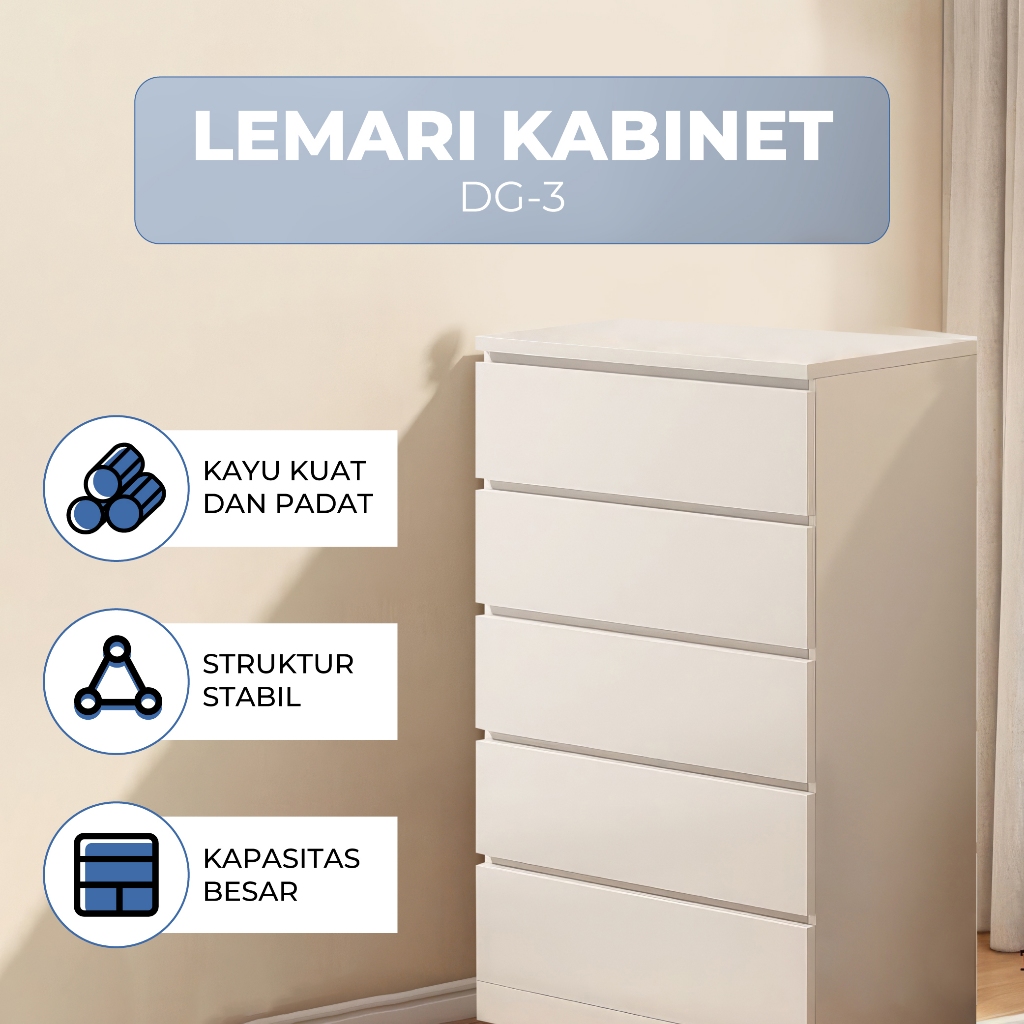 Tokolemari Lemari Laci Kamar Tidur Modern Lemari Penyimpanan Pakaian Lemari Kabinet Kayu Dinding