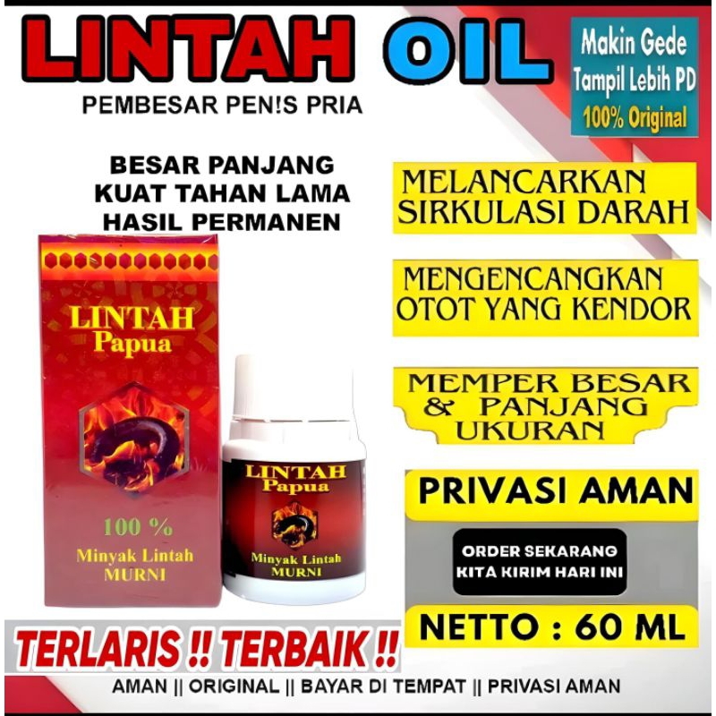 (terlaris)minyak lintah merah Papua asli 100% original-obat pembesar mr.p permanen original 100%-oba