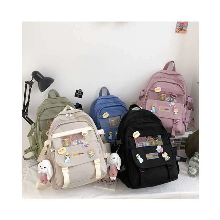 KINOKIMI TAS RANSEL SEKOLAH TAS RANSEL SMP TAS RANSEL KOREA ANAK IMPORT RANSEL KANVAS RANSEL SEKOLAH