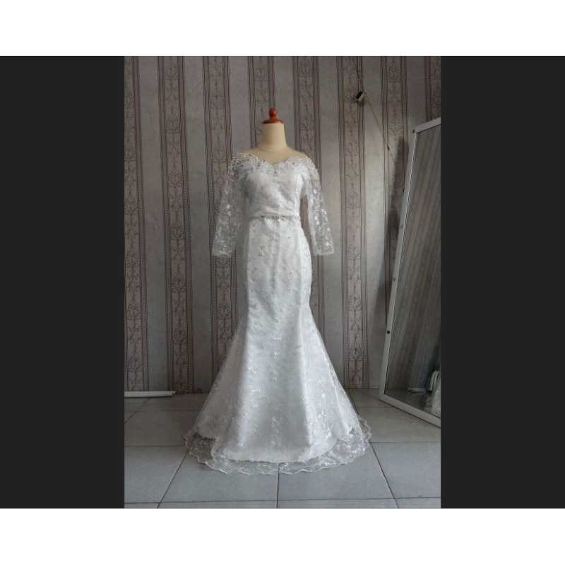wedding dress / gaun nikah putih / baju prewedding