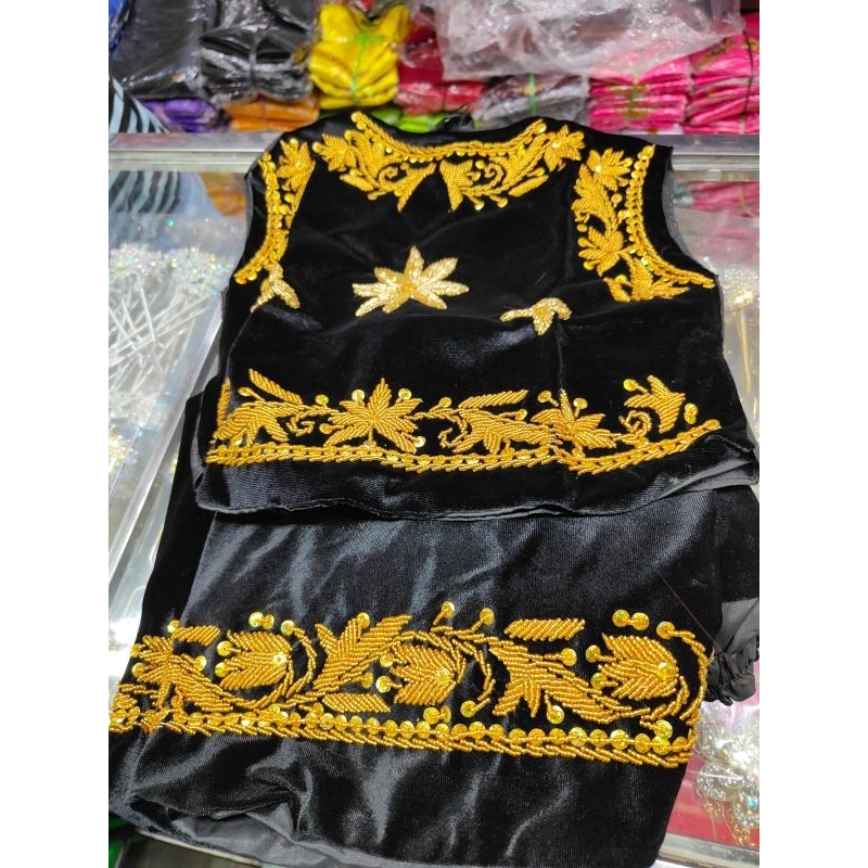 Kostum Gatot Kaca Rompi Set Celana Bludru Payet Alusan Anak