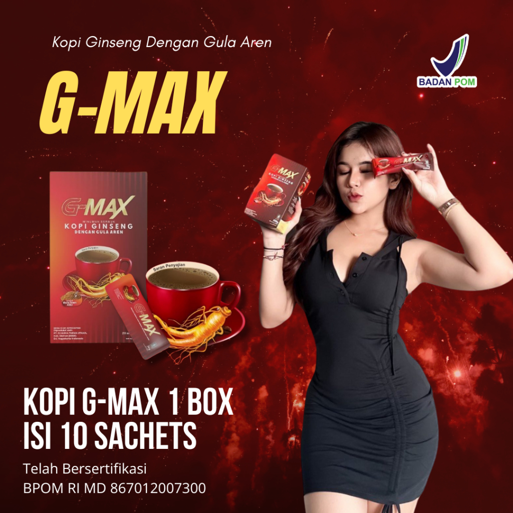 

Kopi G Max Original - G Max Kopi Ginseng | Kopi Gmax 1 Box Isi 10 Sachets - Sudah BPOM