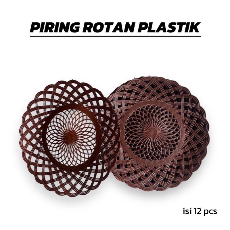 Piring rotan plastik (1 lusin/12pcs)