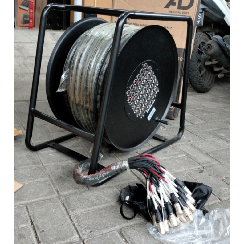 kabel snake Roxtone 32ch 8out 50meter snake cable with roller drum