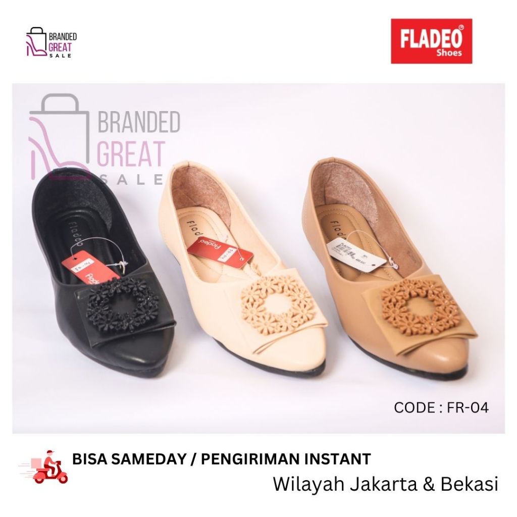 FLADEO Sepatu Flat Wanita Sepatu Kerja