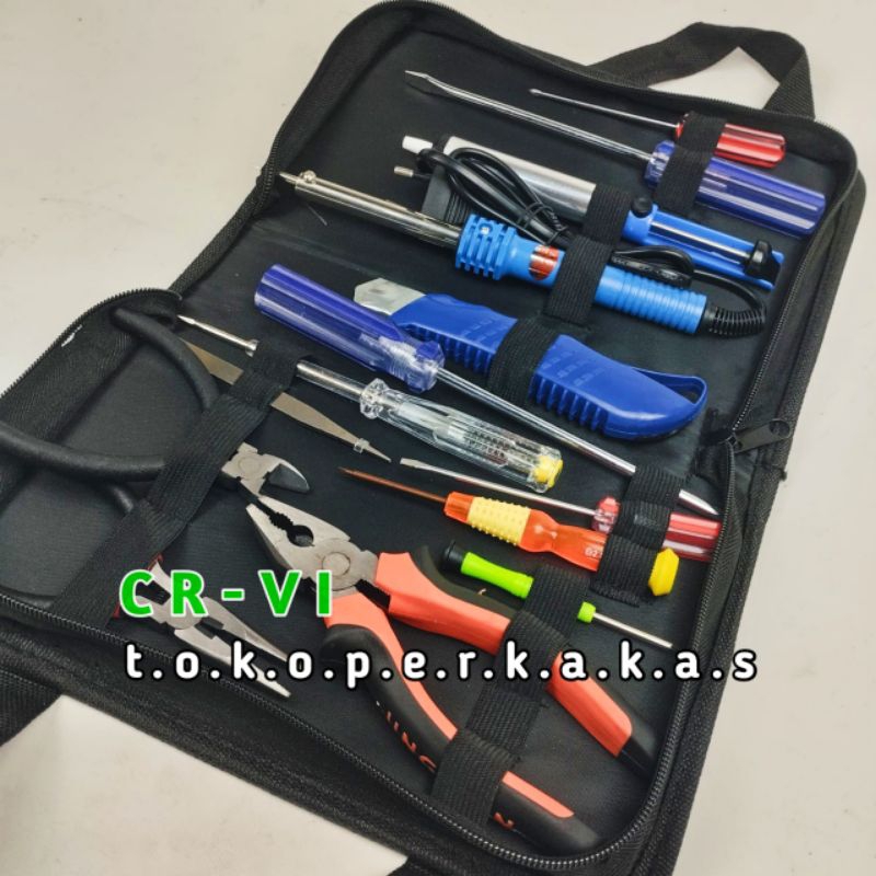 Toolkit Set 14 PCS Sands Toolkit Electronik Set Lengkap Peralatan Soolder Lengkap