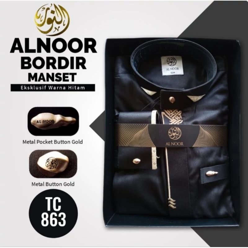 JUBAH GAMIS AL NOOR BORDIR PREMIUM HITAM