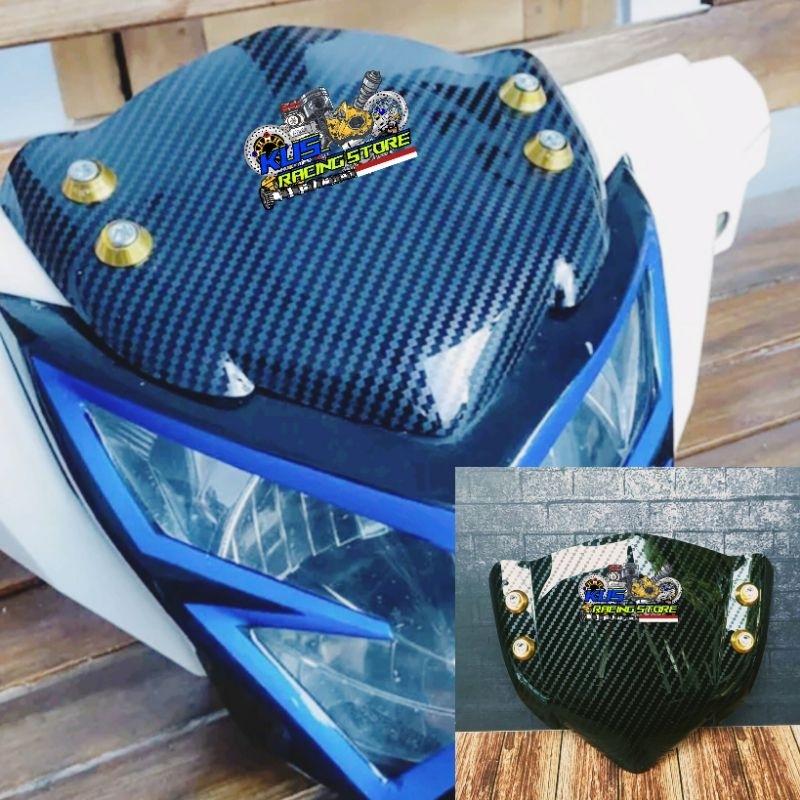 Visor Akrilik Yamaha Mx New 135 Windshield Jupiter Mx New 135 Model Carbon Hitam