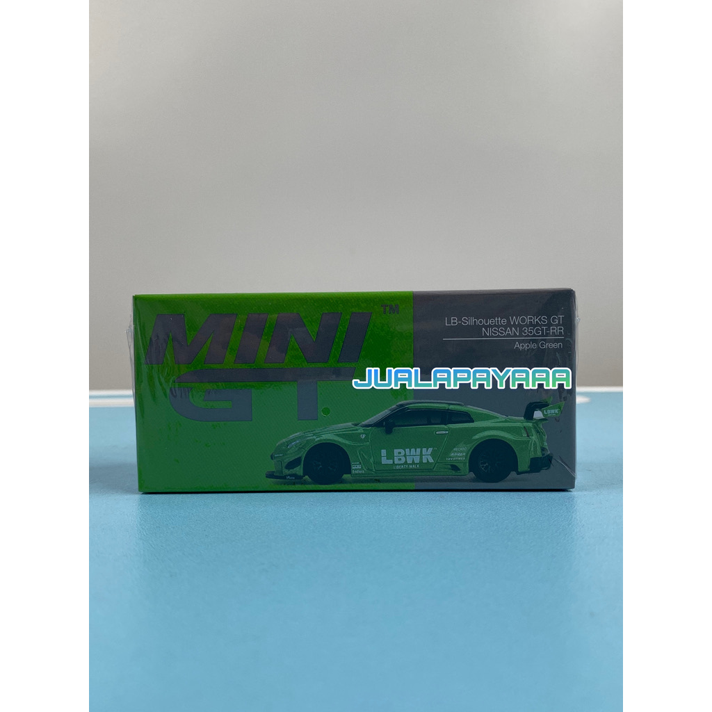 MINI GT 437 NISSAN R35 LBWK GREEN APPLE MINI GT LBWK NISSAN R35 GREEN APPLE NO 437 DIECAST MINI GT R