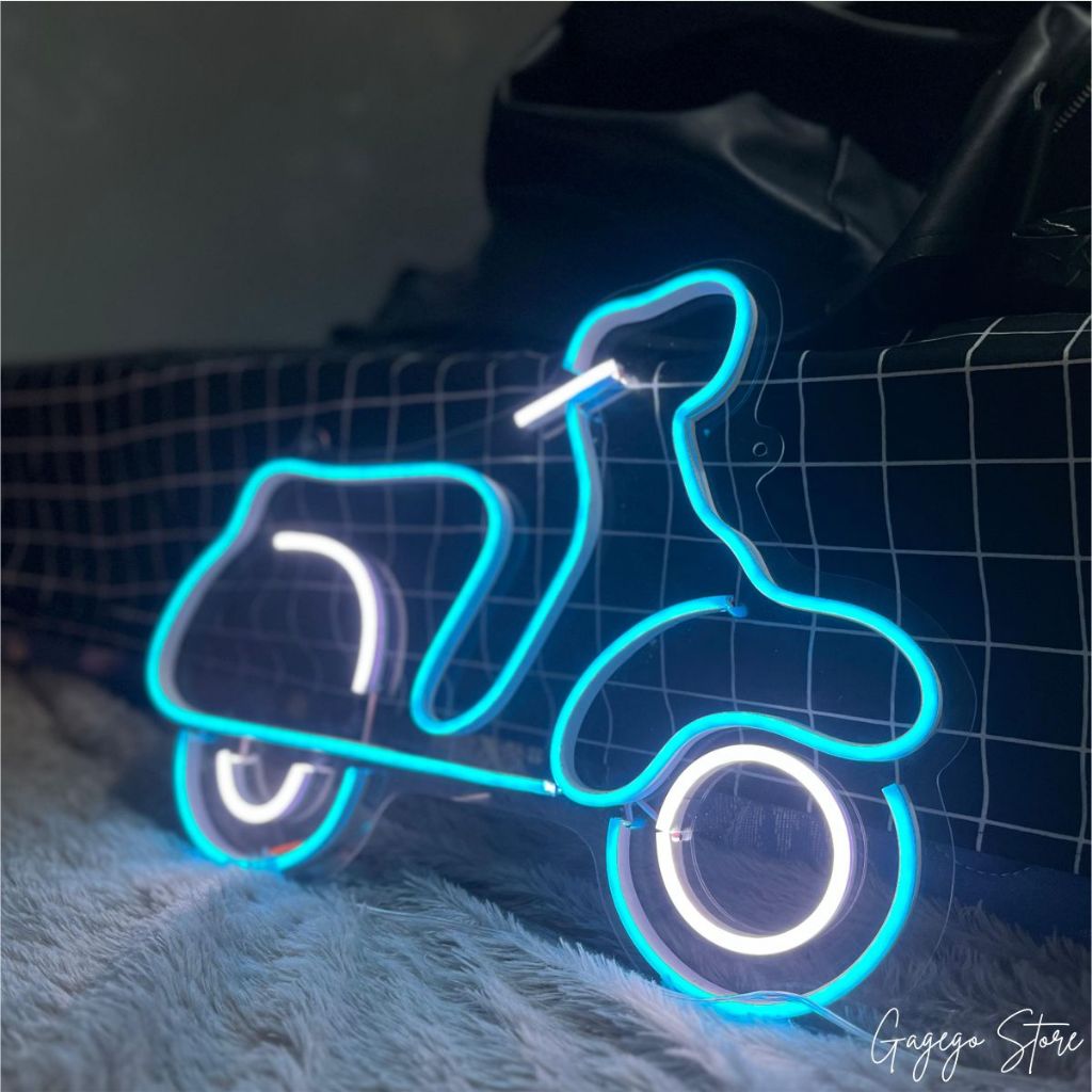 COD Lampu Neon Gambar Vespa Lampu Neon Flex Logo Vespa Dekorasi Kamar Aesthetic Dekorasi Kamar Cowok
