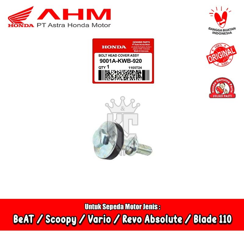 Baut Tutup Deksel Honda Revo Blade BeAT Spacy Scoopy Vario Genio Karbu Fi Original AHM 9001A-KWB-920