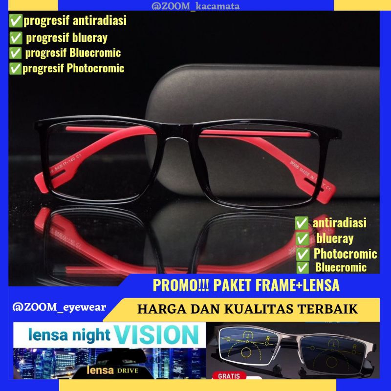 BLUECROMIC DRIVE-Kacamata Minus Pria Bluecromic | Kacamata Pria Lensa Photocromic Antiradiasi Bluera