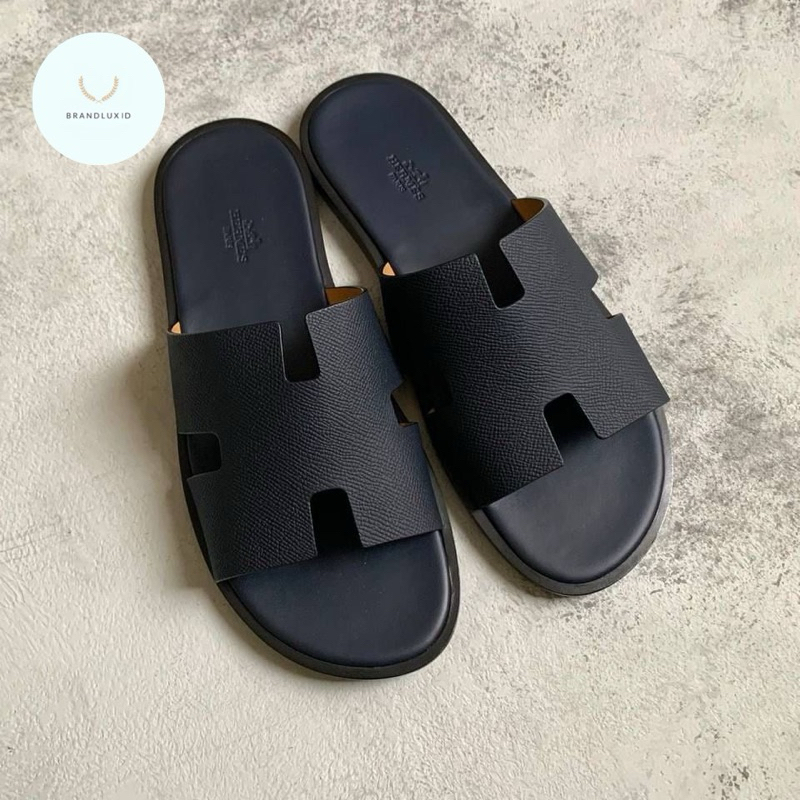 H Sandal Slides Men Izmir Marine Navy Blue Epsom & Black Epsom Maroon