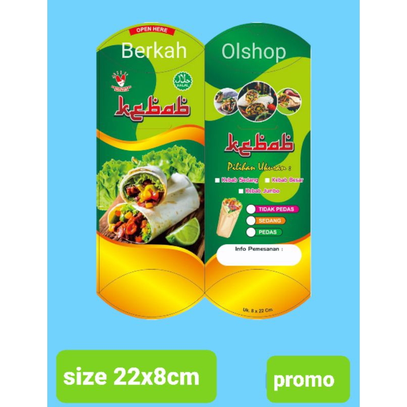 

100pcs,Dus kebab mini,wadah kebab murah 8x20