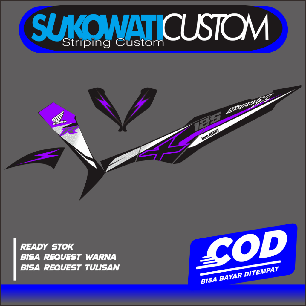 STRIPING SUPRA X 125 BATMAN VARIASI