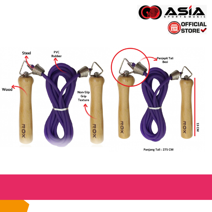 Skipping Rox Wood RXJ-960 XL I Tali Skiping Kayu I Jump Rope