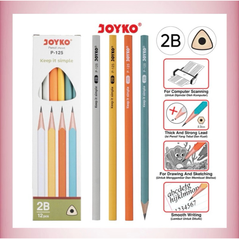 

N148 Pensil Joyko P-125 2B Morandi Cute ( SATUAN )