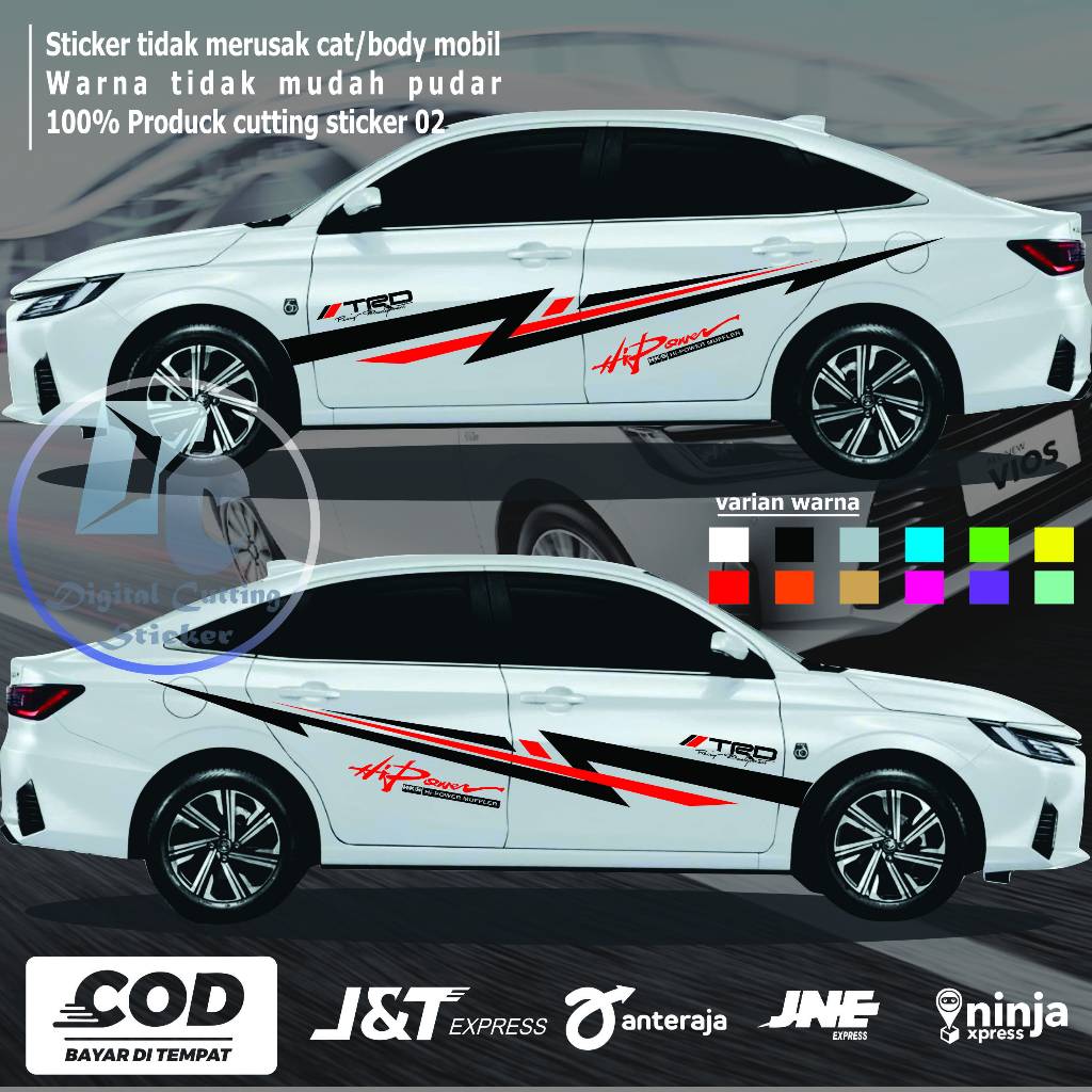 Stiker Cuting Trd Racing Stiker Mobil Sedan Vios Stiker list body mobil Keren Hks