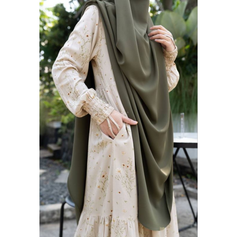 ERICA DRESS BY ZANUBA/ GAMIS MOTIF KEKINIAN/ GAMIS TERBARU/ GAMIS RAYON LEMBUT/ GAMIS DRESS SYAR'I M