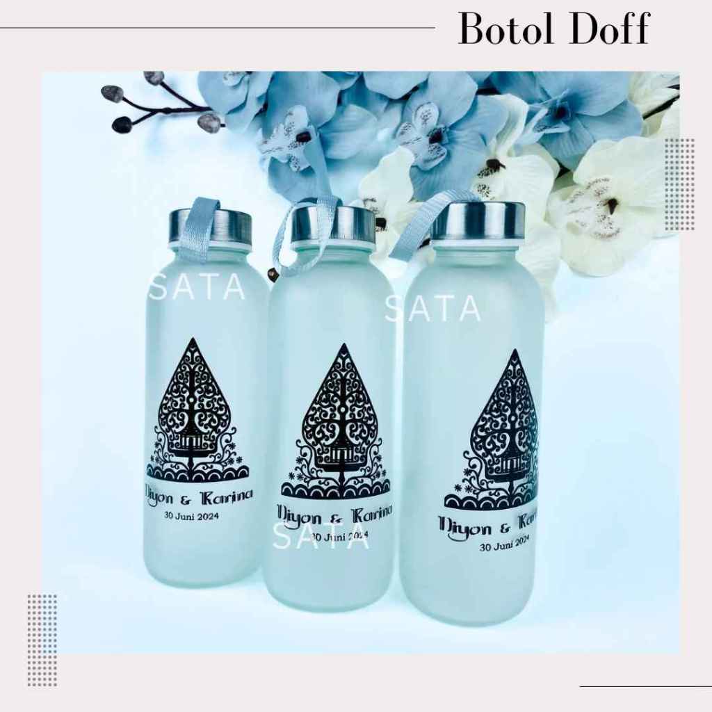 (Minim 100pcs) BOTOL SABLON DOFF 420ml / Botol kaca doff 420 ml botol kaca tumblr botol minum Round 