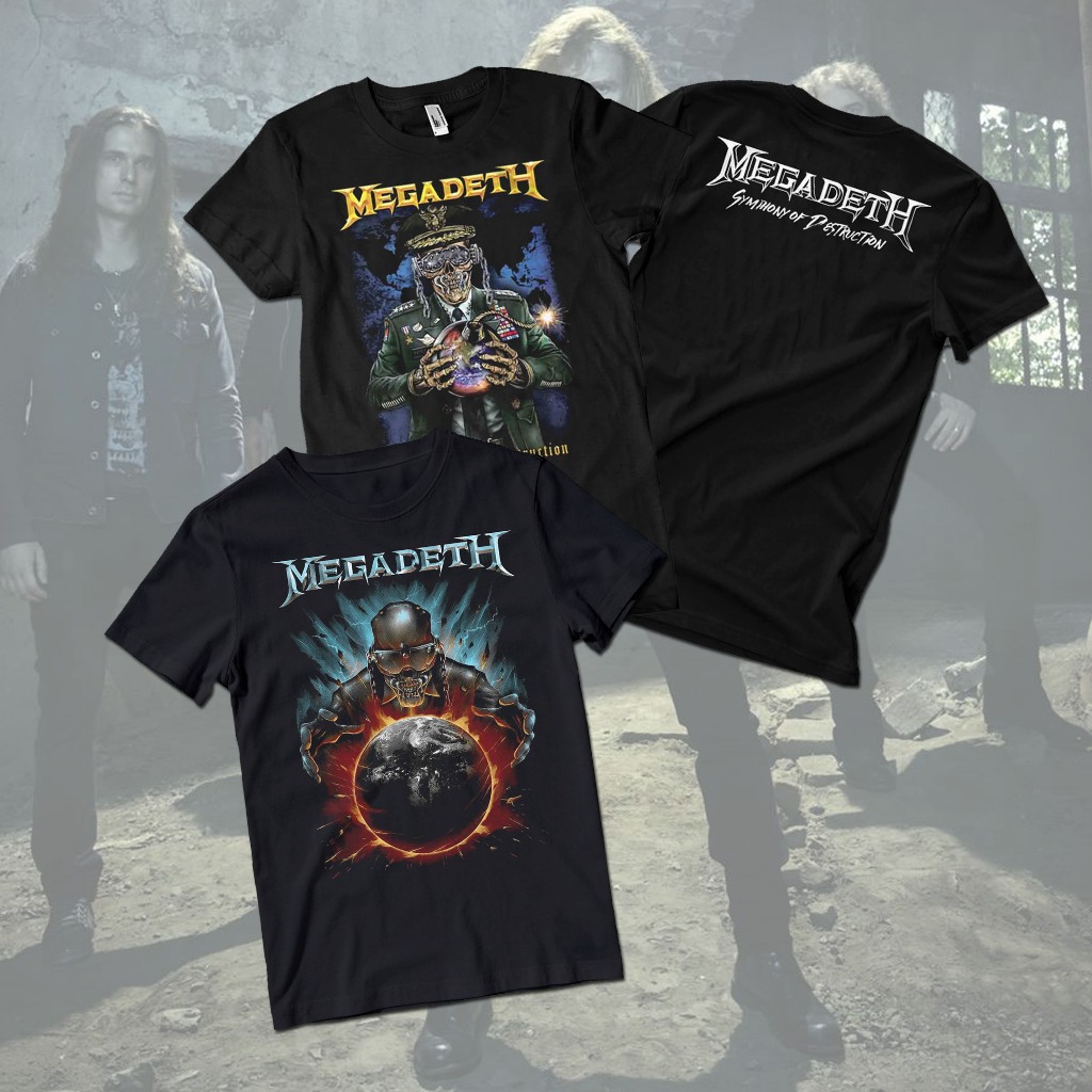 KAOS BAND MEGADETH, MEGADETH TSHIRT KAOS MUSIK, KAOS MEGADETH -- SABLON PLASTISOL --