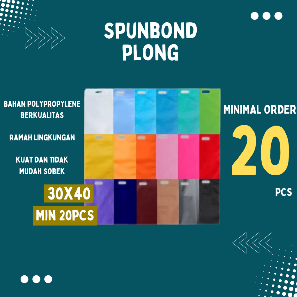 

TAS SPUNBOND PLONG OVAL GOODIE BAG ukuran 30x40 CM