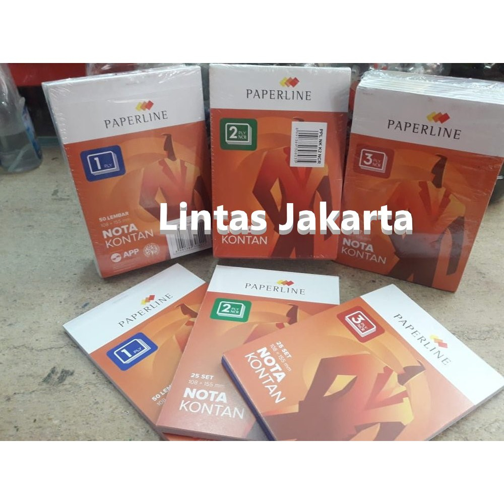 

Nota Kontan Ukuran Kecil 2 Rangkap / 2 Ply NCR Merk Paperline ( Isi 10 buku )
