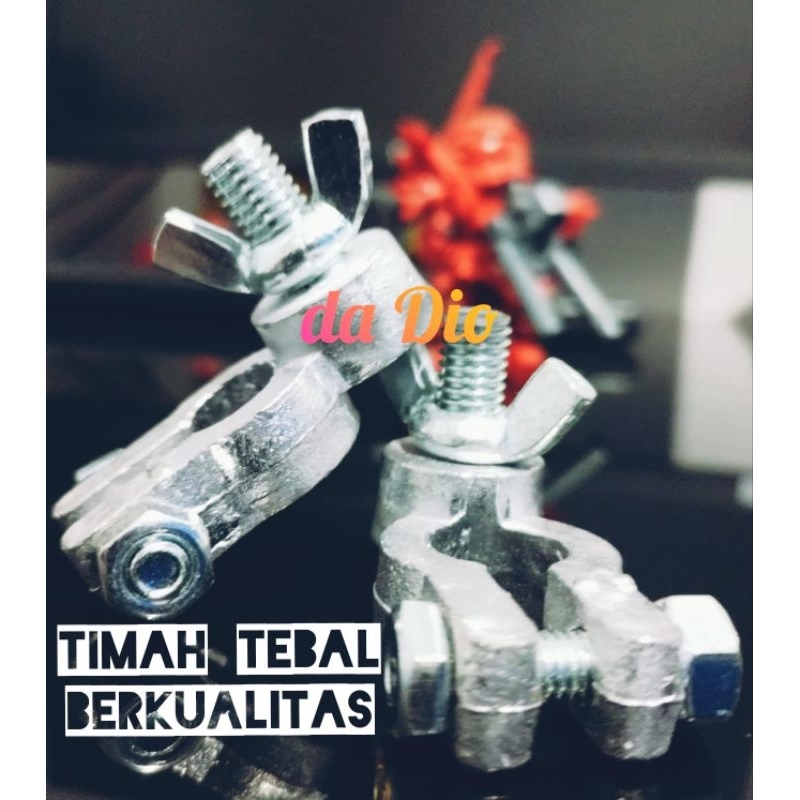 KEPALA AKI TIMAH TEBAL NS40/NS60 - TERMINAL KLEM AKI MOBIL KECIL NS 40 NS 60 (SEPASANG)