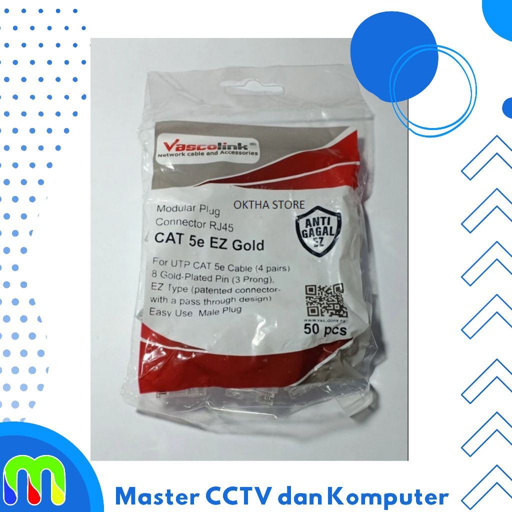 VASCOLINK RJ45 CAT5E ANTI GAGAL RJ 45 TEMBUS CAT 5E