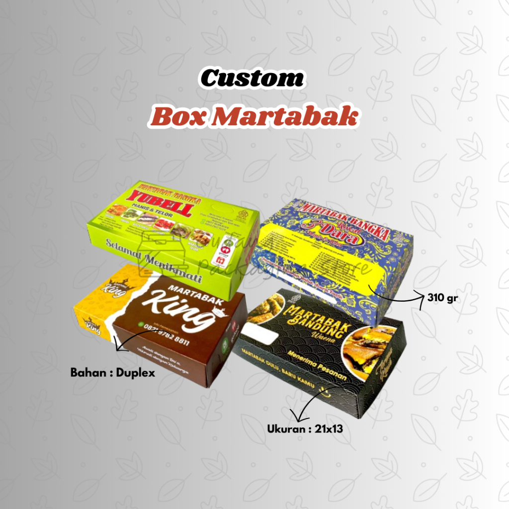 Cetak Custom Box Martabak Ukuran 21x13 | Dus Martabak | Dus Kemasan Box Martabak | Full Colour | Cus