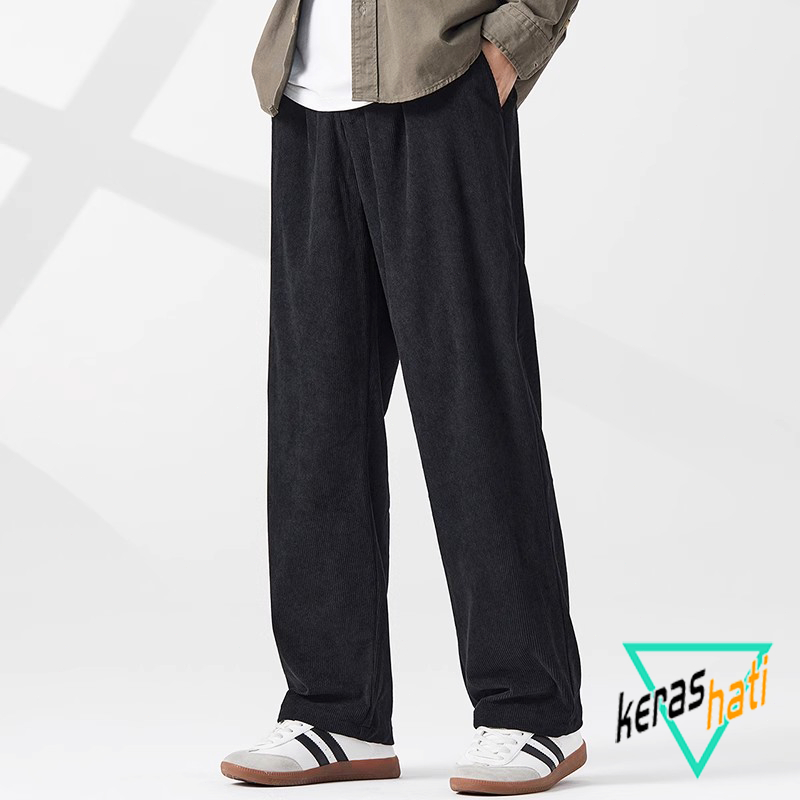 Celana corduroy pria celana oversize pria celana korean style pria straight pants jumbo corduroy pan