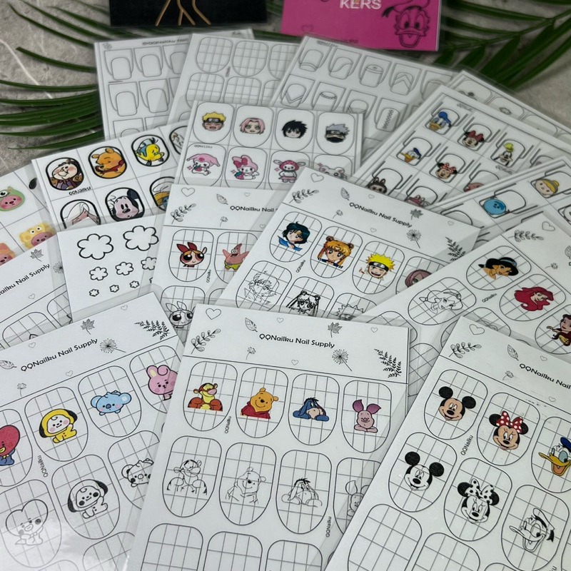 

Nail Sticker Practice Nail Art Plain Sheet Caracter Painting Cartoon Buku Lukis Kuku Alat Gambar Karakter Nail art