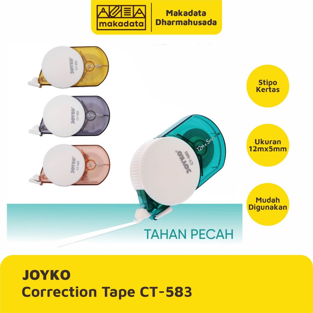 

CORRECTION TAPE | STIPO KERTAS JOYKO CT-583 12 METER (1 PCS)